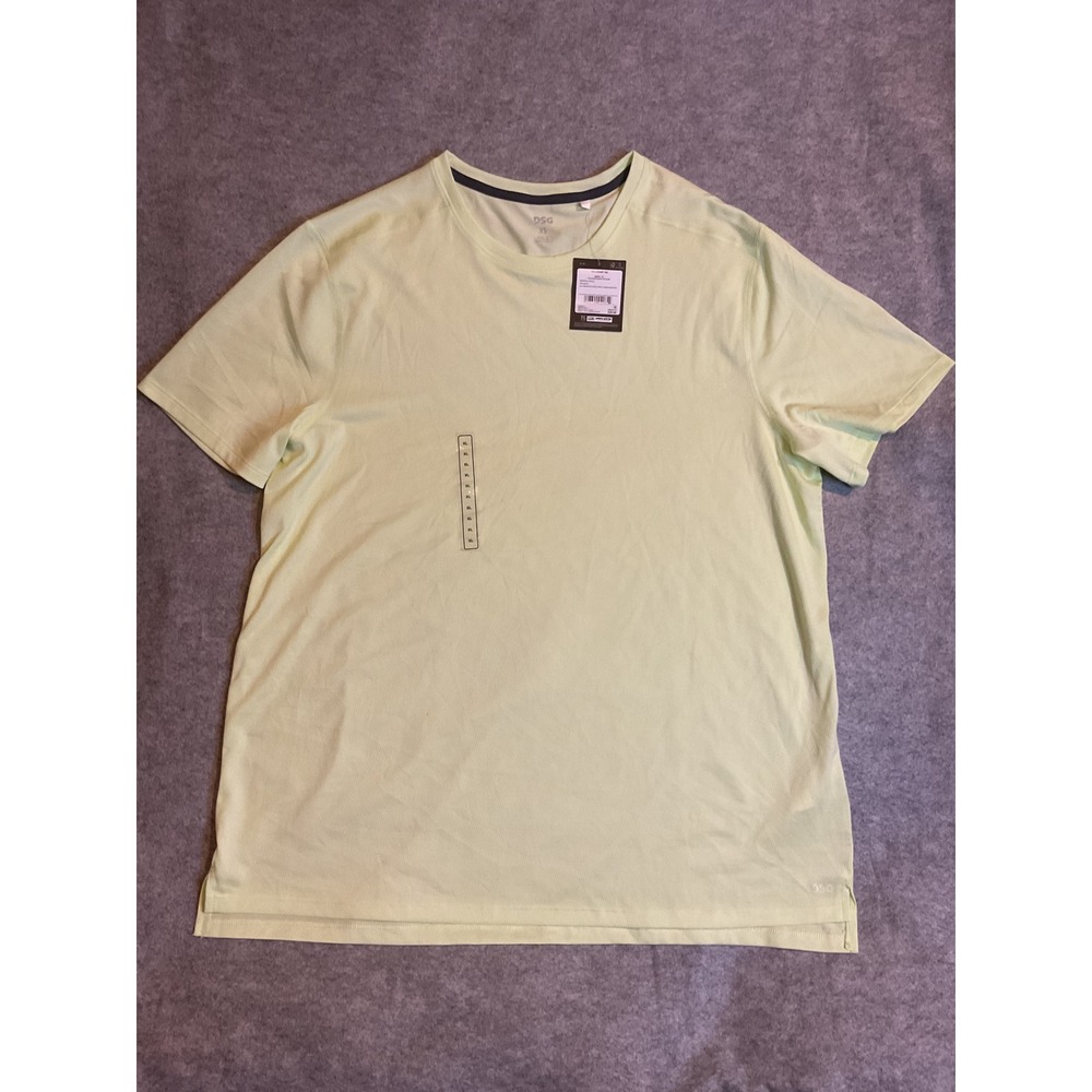 DSG Mens Movement Tee Pale Neon Green Heather Moisture Wicking Shirt XL NWT